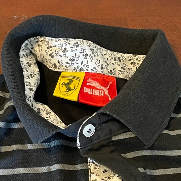 Puma Ferrari Mens Polo Shirt Black/Red Sz S Ferrari menswear short sleeve - Picture 5 of 14